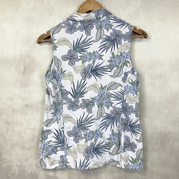 Hilo Hattie Womens Silk Top Size XSmall Tropical Sleeveless Lavender Hawaiian - Picture 2 of 10